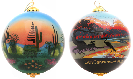 custom state park glass ornaments